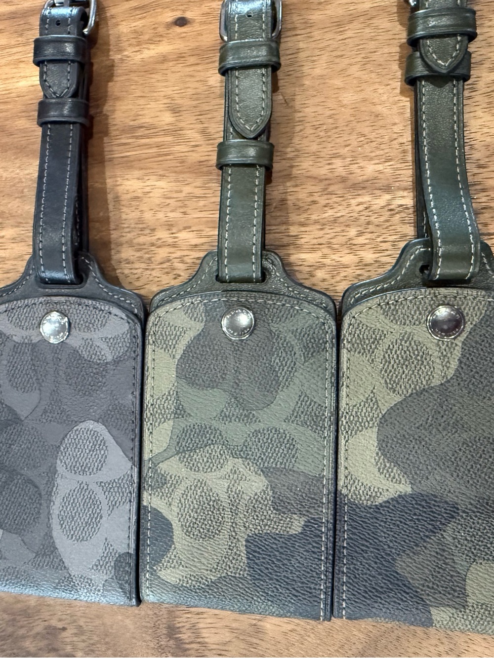 Coach Camo Luggage Tag - 2 - Olive/Green and 1 black
